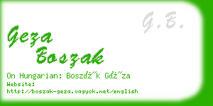 geza boszak business card